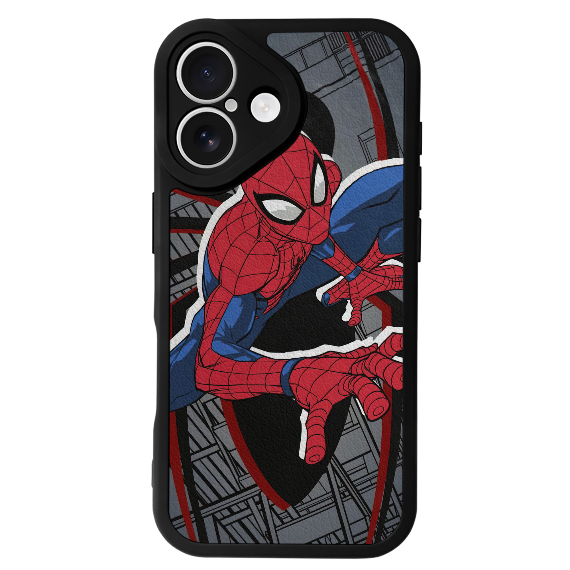 （画像用） Spider Man スパイダーマン 【iPhone 16シリーズ対応】シリコンスマホケース（レザー調） 材質：シリコン